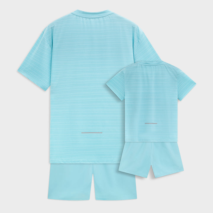 Active t-shirt + short | blauw - VADER+ZOON