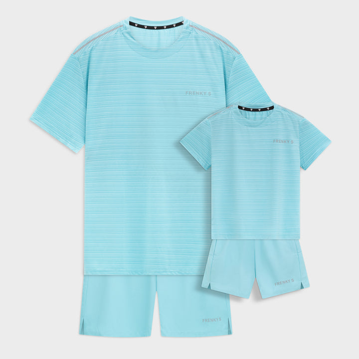 Active t-shirt + short | blauw - VADER+ZOON