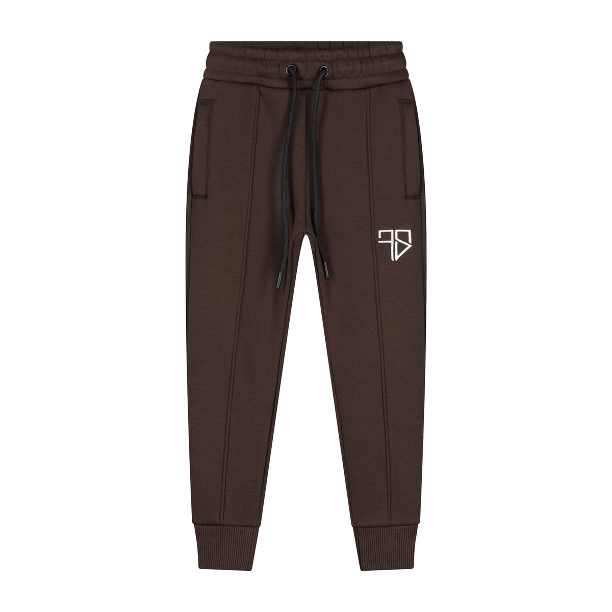Jongetje in mocca bruin Monty vest trainingspak winterse buitenlook
