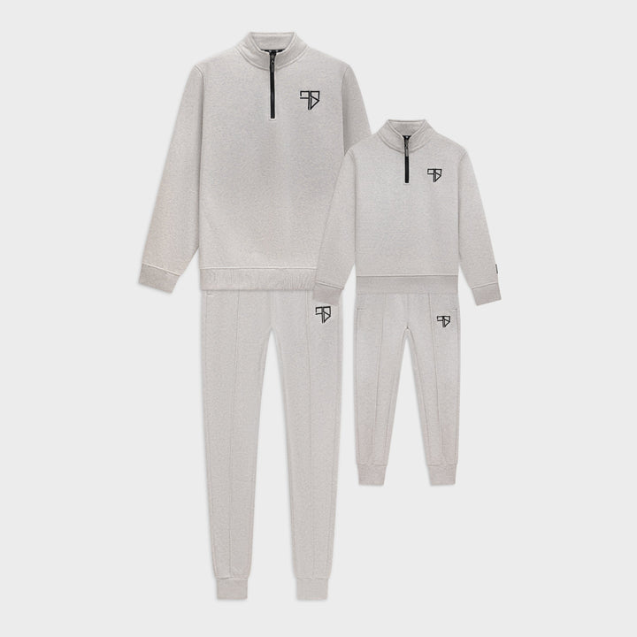 Vader en zoon trainingspak met half zip grijs: matching Club Tracksuit van Frenky S