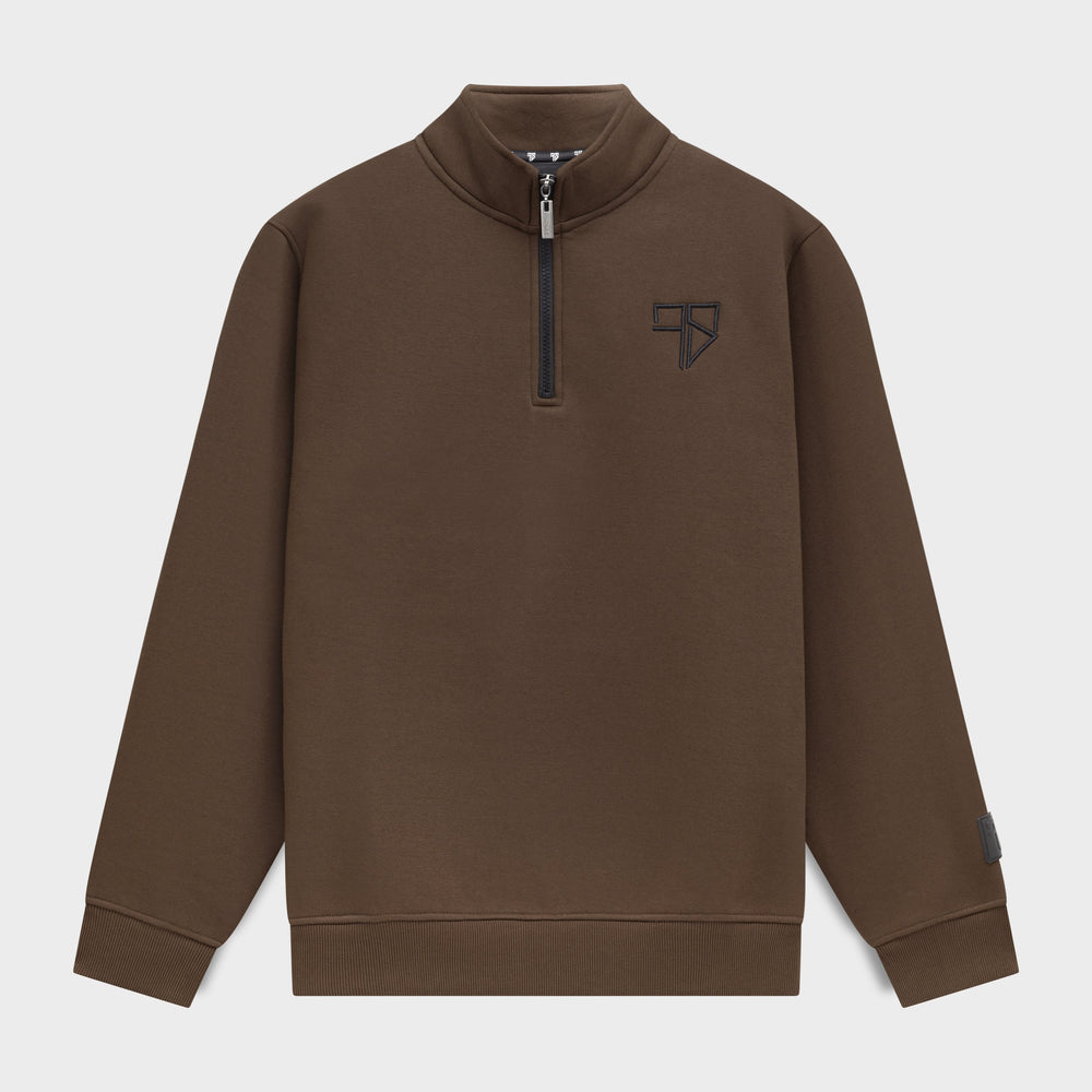 Club Tracksuit half zip sweater mocca bruin heren van Frenky S