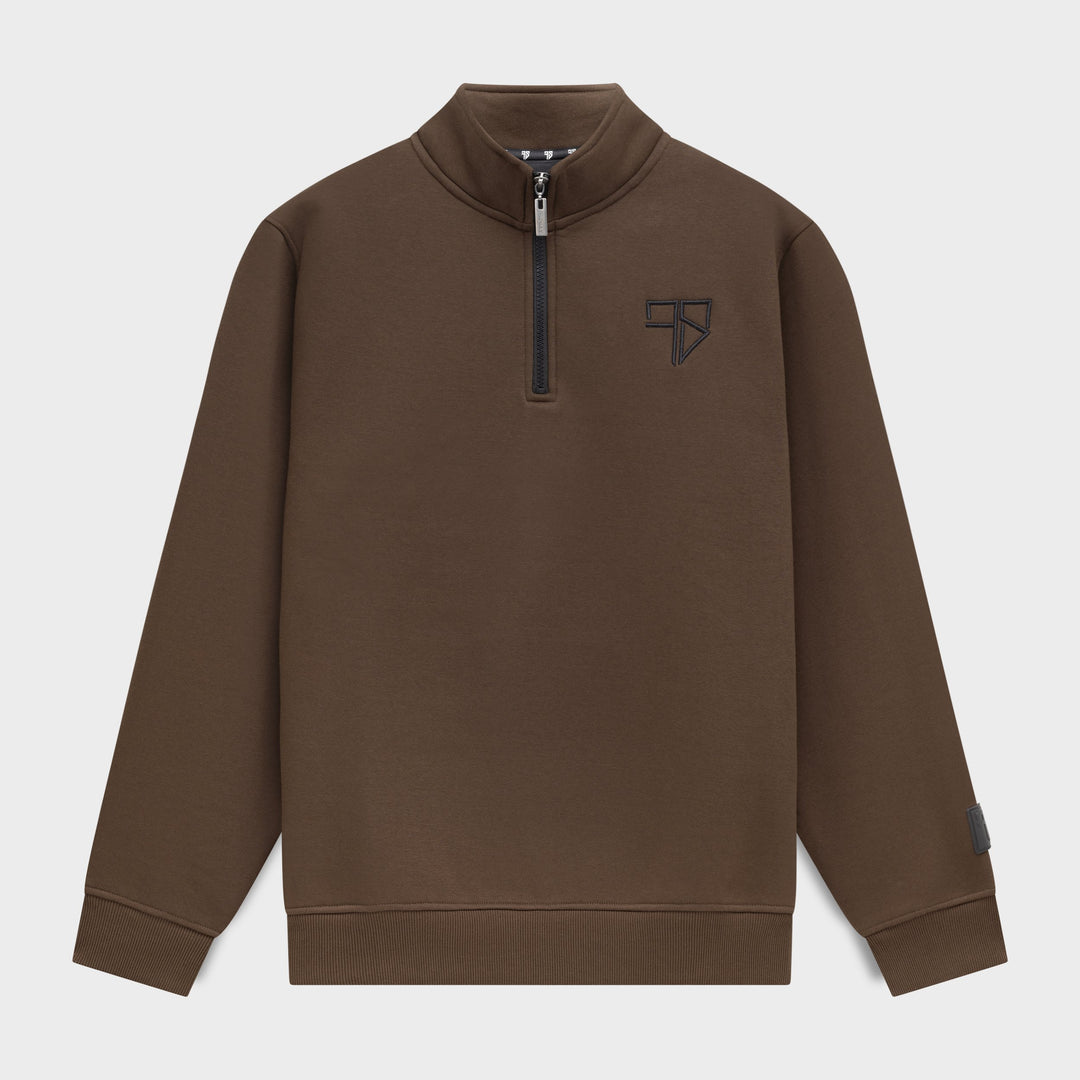 Club Tracksuit half zip sweater mocca bruin heren van Frenky S