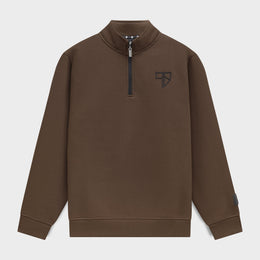 Club trainingspak half zip sweater | mocca bruin - HEREN