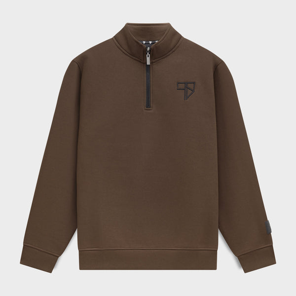 Club Tracksuit half zip sweater mocca bruin heren van Frenky S