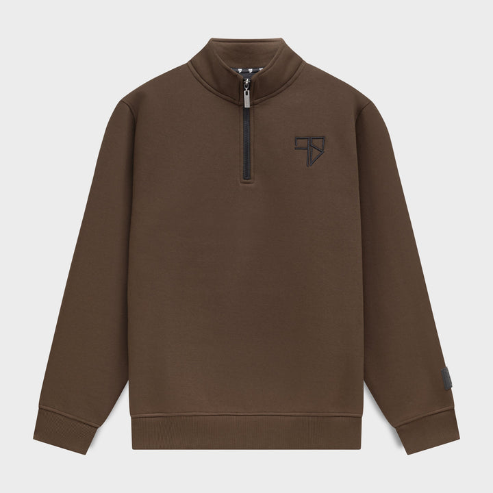 Club Tracksuit half zip sweater mocca bruin heren van Frenky S