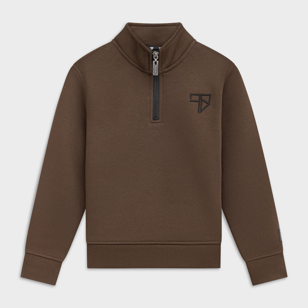 Club Tracksuit half zip sweater mocca bruin kids van Frenky S