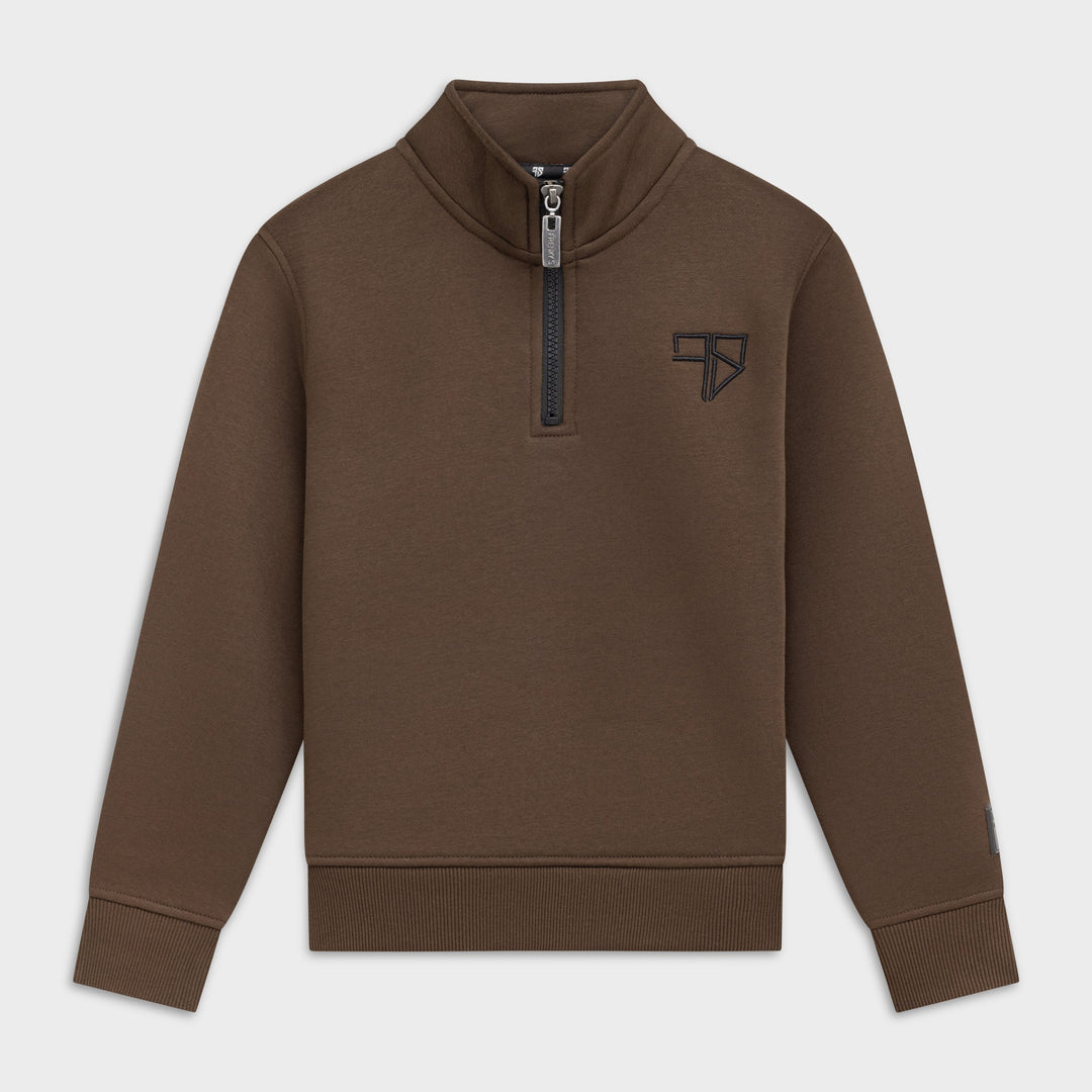 Club Tracksuit half zip sweater mocca bruin kids van Frenky S