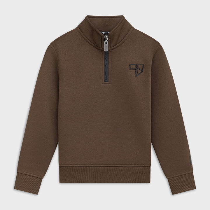Club Tracksuit half zip sweater mocca bruin kids van Frenky S