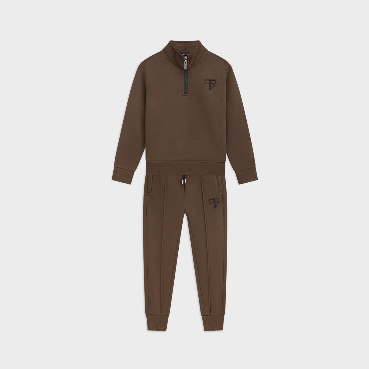 Kinder Club Tracksuit mocca bruin: trainingspak met half zip voor jongens van Frenky S