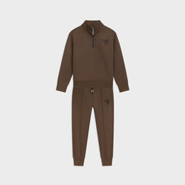 Club trainingspak met half zip | mocca bruin - KIDS
