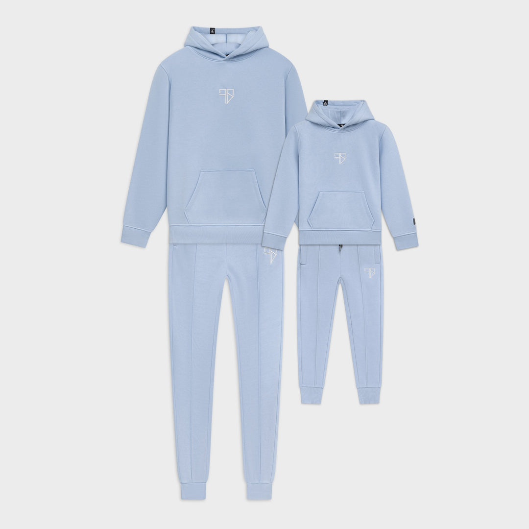 Vader en zoon trainingspak met capuchon lichtblauw: matching Enzo Tracksuit van Frenky S