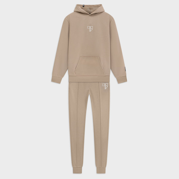 Heren Enzo Tracksuit beige: trainingspak met capuchon (hoodie en pants) van Frenky S