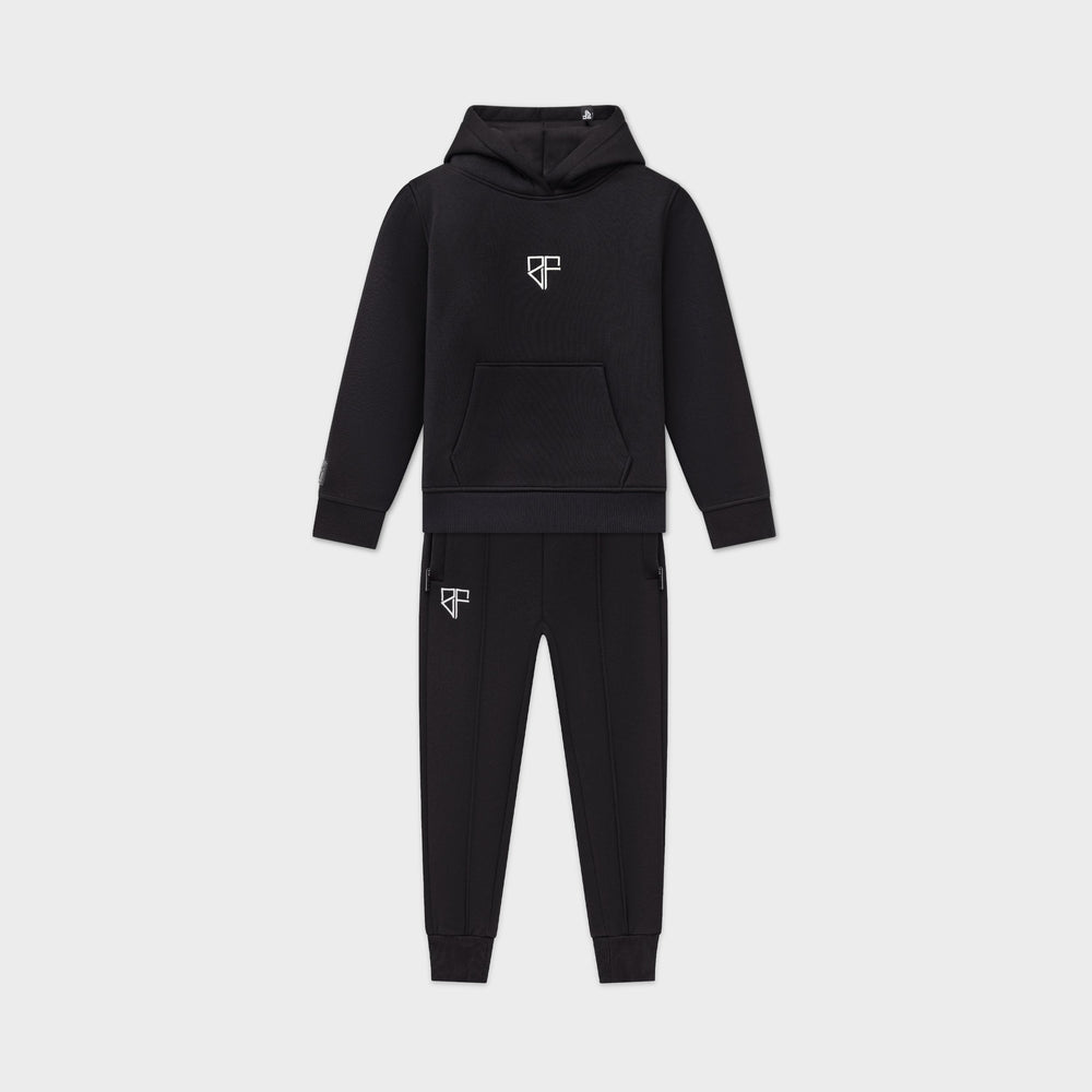 Kinder Enzo Tracksuit zwart: trainingspak met capuchon voor jongens van Frenky S