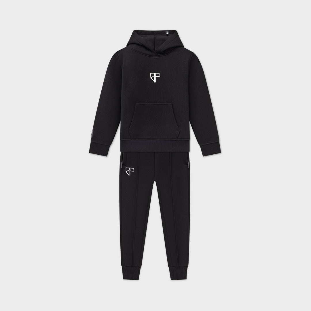 Kinder Enzo Tracksuit zwart: trainingspak met capuchon voor jongens van Frenky S