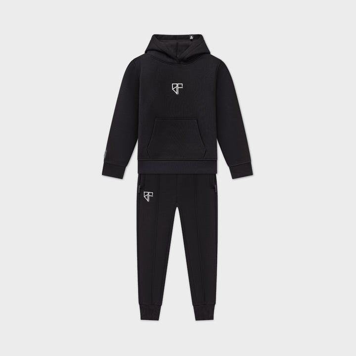 Kinder Enzo Tracksuit zwart: trainingspak met capuchon voor jongens van Frenky S