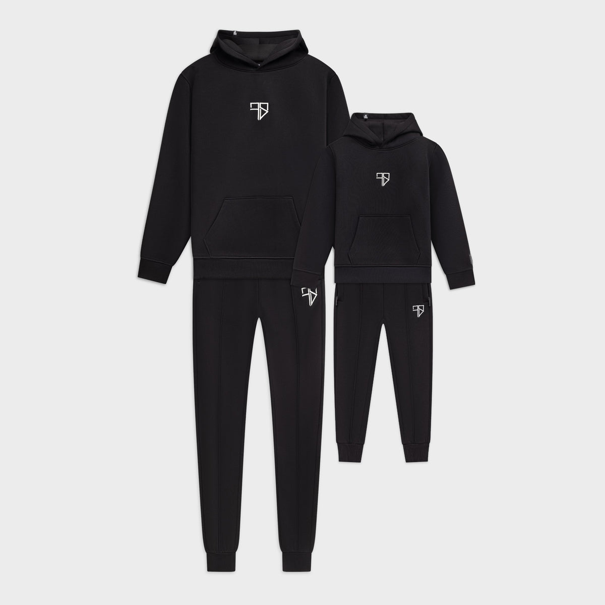 Vader en zoon trainingspak met capuchon zwart: matching Enzo Tracksuit van Frenky S