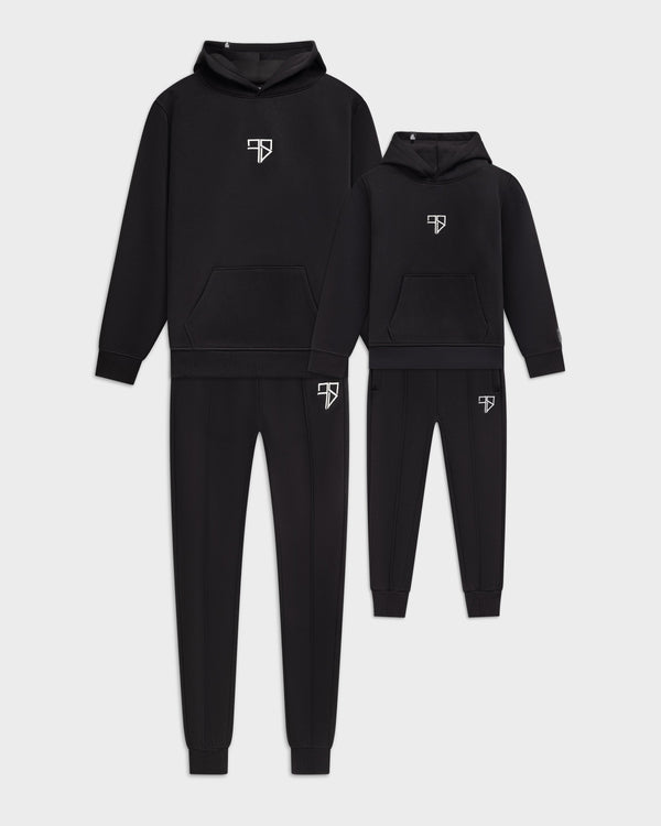 Vader en zoon trainingspak met capuchon zwart: matching Enzo Tracksuit van Frenky S