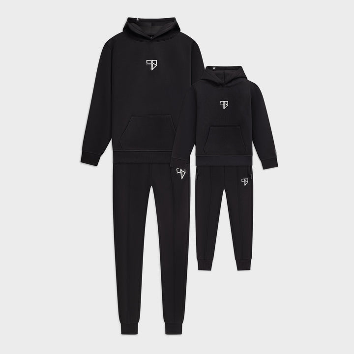 Vader en zoon trainingspak met capuchon zwart: matching Enzo Tracksuit van Frenky S