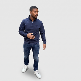 LUNIO half-zip sweater | dark blue - MEN
