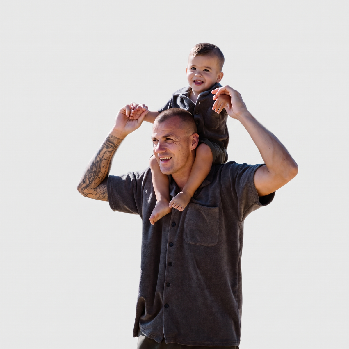 Bali shirt army groen vader en zoon