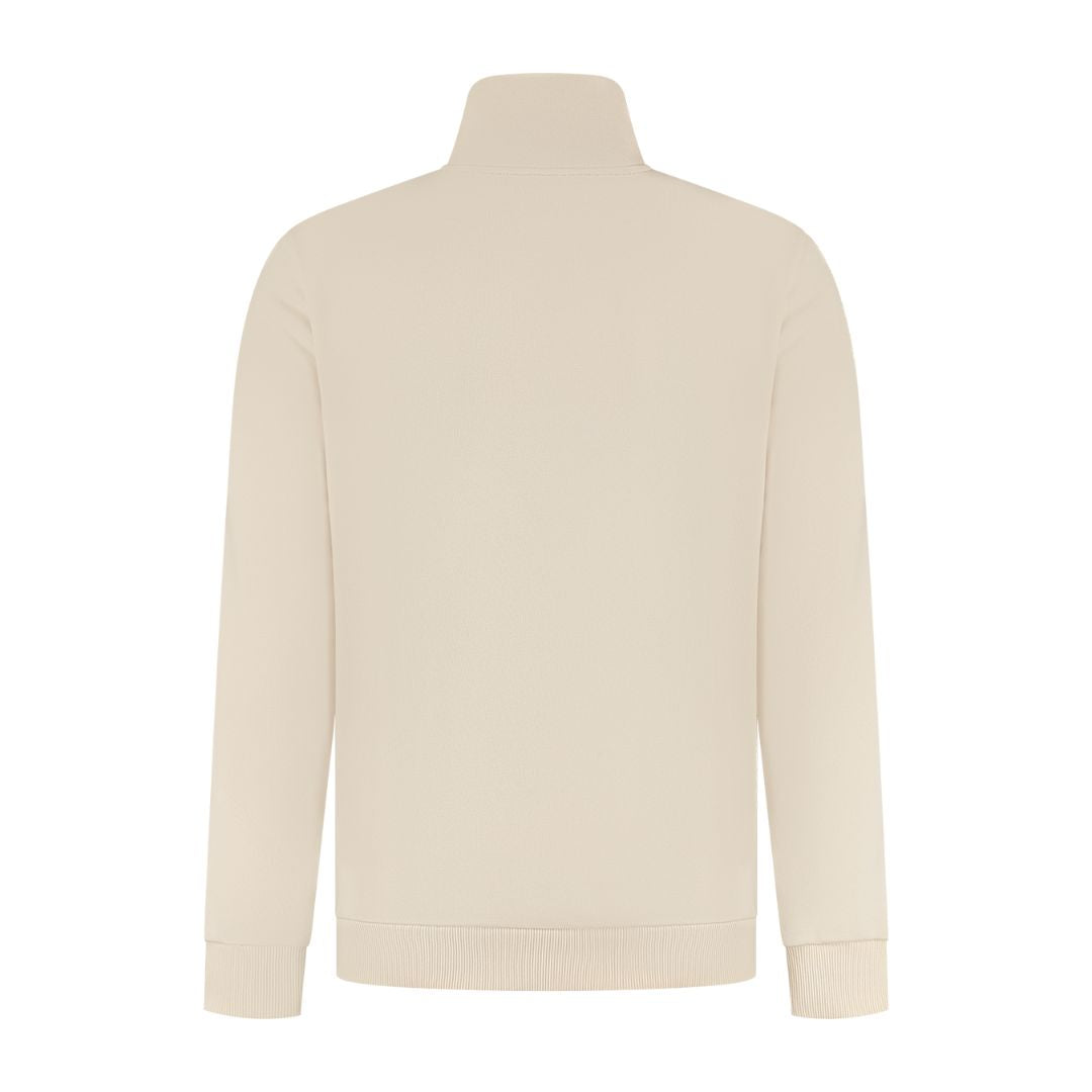 LUNIO Pullover mit halbem Reißverschluss | Beige - Herren