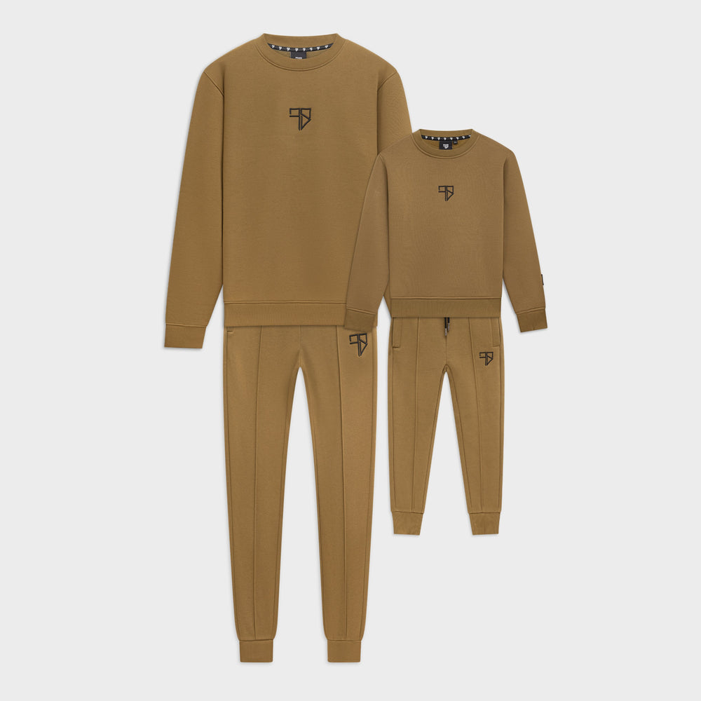 Vader en zoon trainingspak met sweater army groen: matching Nevio Tracksuit van Frenky S