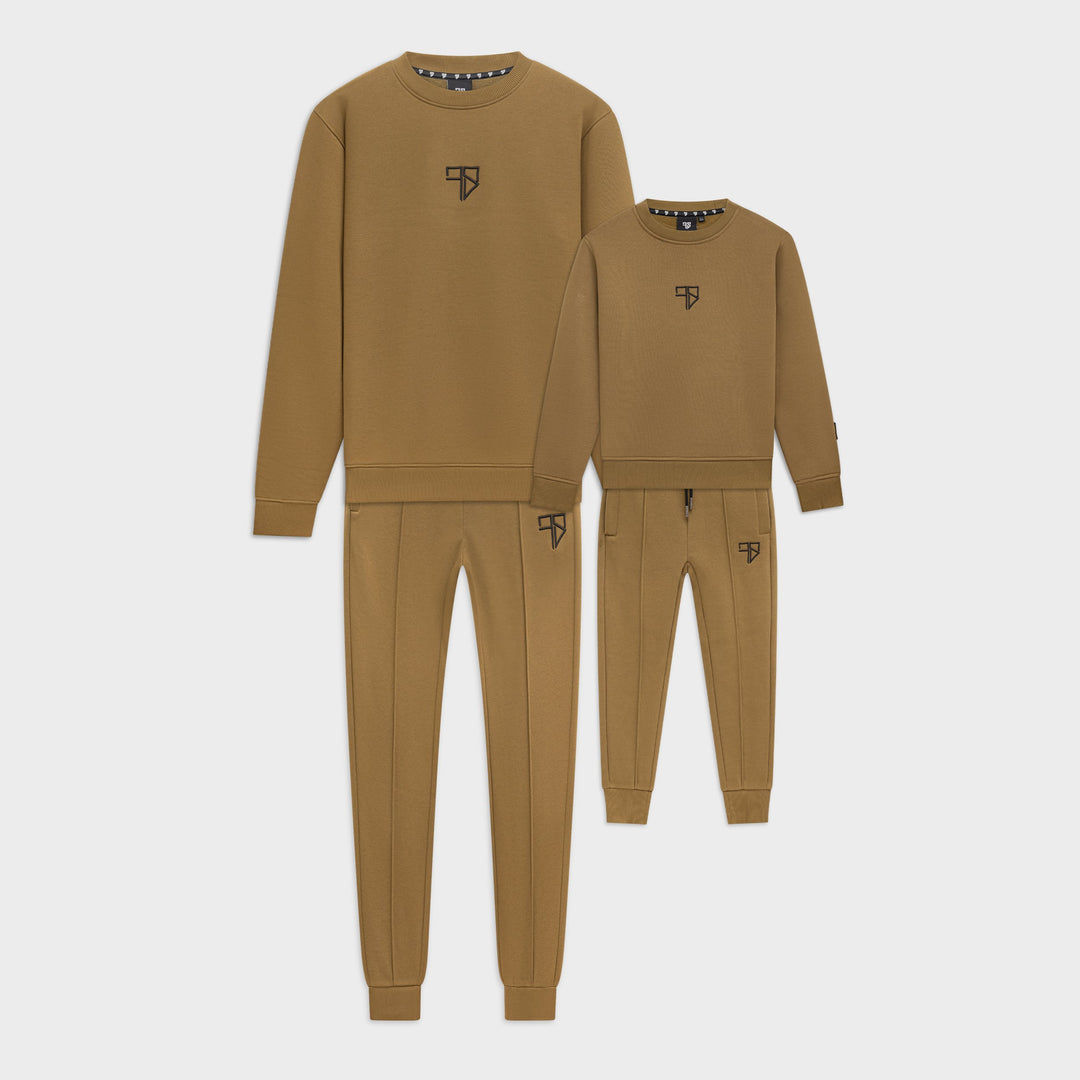 Vader en zoon trainingspak met sweater army groen: matching Nevio Tracksuit van Frenky S