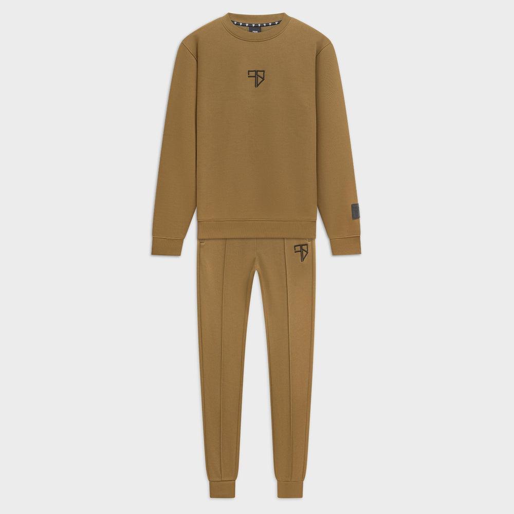 Heren Nevio Tracksuit army groen: trainingspak met sweater (sweater en pants) van Frenky S