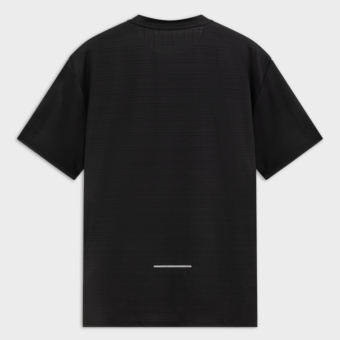 Zwart heren Active t-shirt, achteraanzicht