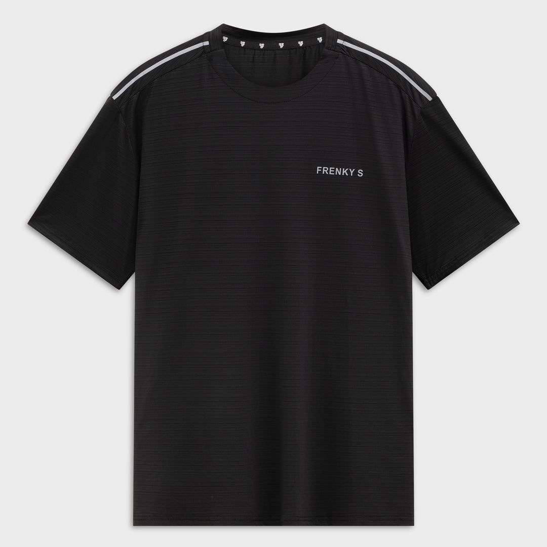 Zwart heren Active t-shirt, vooraanzicht