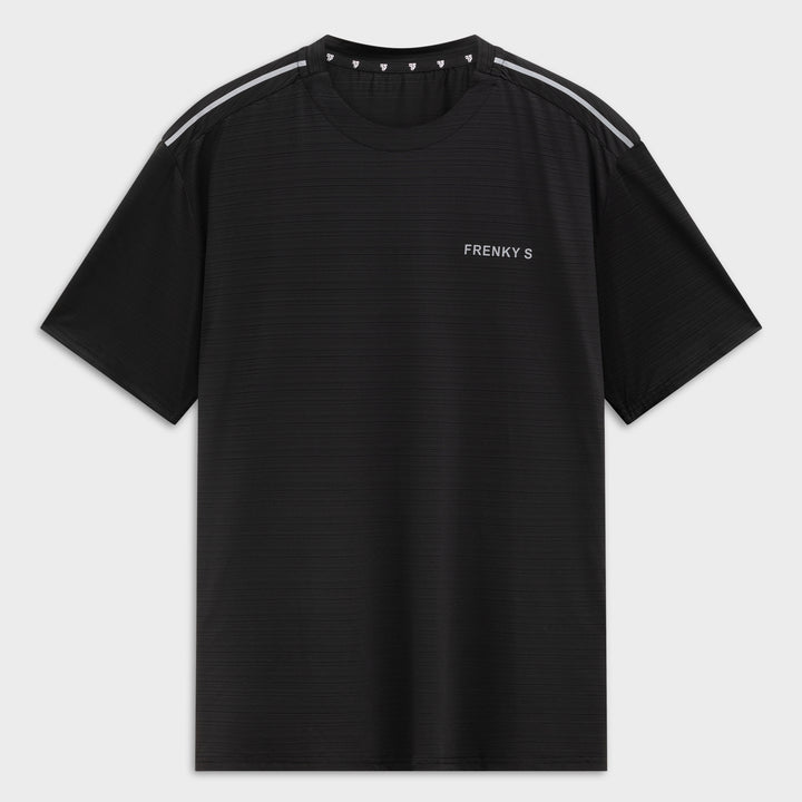 Zwart heren Active t-shirt, vooraanzicht