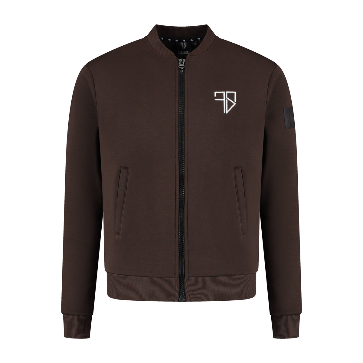 Vader en zoontje mocca bruin Monty vest achterkant matching look winter